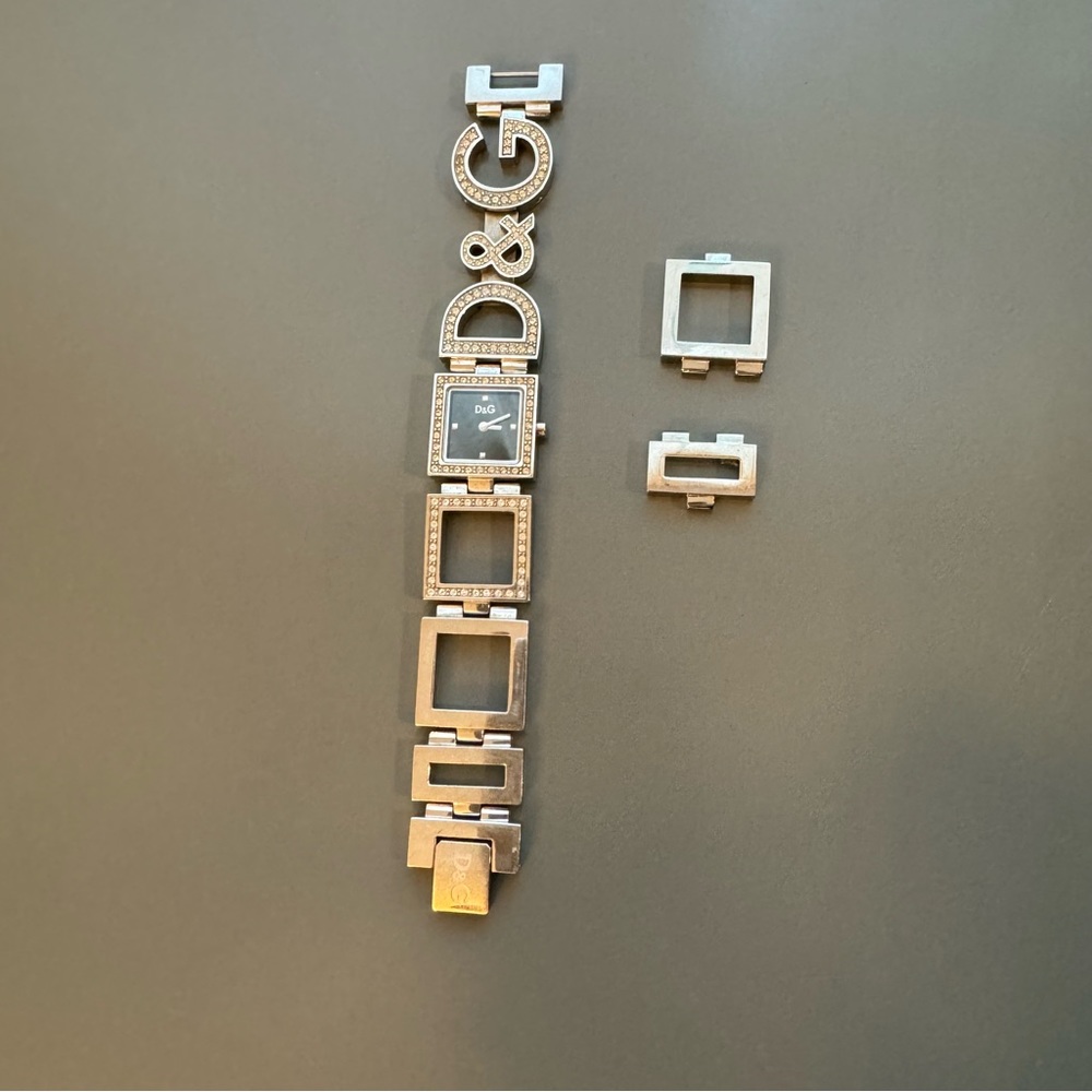 Dolce & Gabanna Silver Diamond Studded Watch